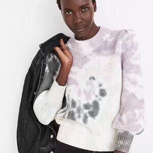 Madewell | Size S | Tie-dye Cowl Turtleneck Bishop Sleeve Knit Cotton Sweater